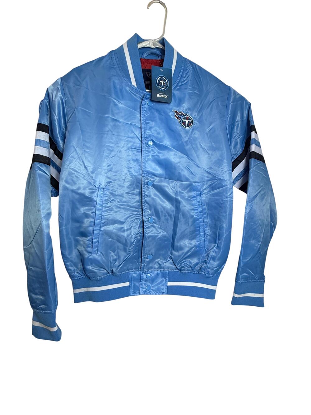 Tennessee Titans Jacket Mens Medium Blue NFL Football Satin Bomber 22nd Element